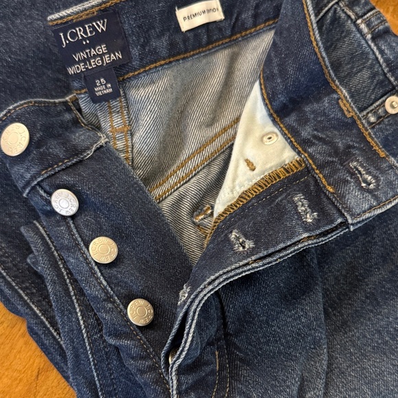 J.Crew Premium Edition Women’s SZ 25 Vintage Wide Leg, Medium Blue Jeans - Picture 3 of 10